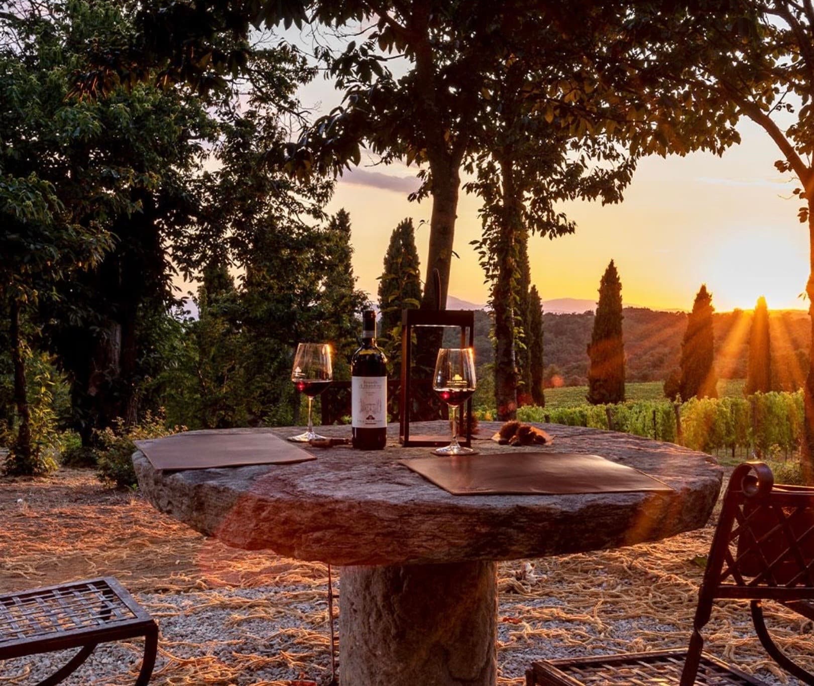 Italian vineyard at sunset, a trip designed around you